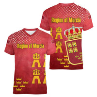 Region of Murcia Flag Women V-Neck T-Shirt Autonomous Community of Spain - Wonder Print Shop