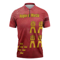 Region of Murcia Flag Zipper Polo Shirt Autonomous Community of Spain - Wonder Print Shop