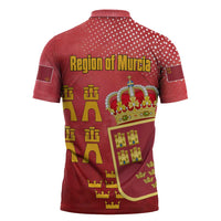 Region of Murcia Flag Zipper Polo Shirt Autonomous Community of Spain - Wonder Print Shop