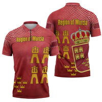 Region of Murcia Flag Zipper Polo Shirt Autonomous Community of Spain - Wonder Print Shop