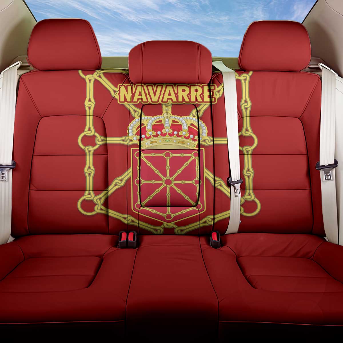 Navarre Flag Back Car Seat Cover Autonomous Community of Spain - Wonder Print Shop