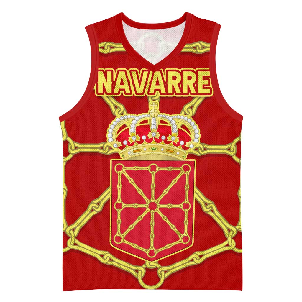 Navarre Flag Basketball Jersey Autonomous Community of Spain - Wonder Print Shop