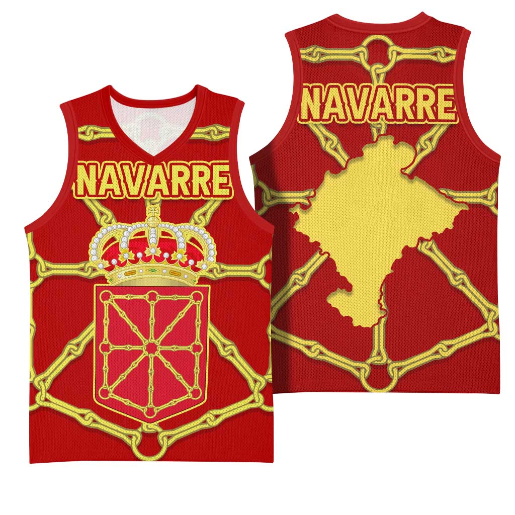 Navarre Flag Basketball Jersey Autonomous Community of Spain - Wonder Print Shop