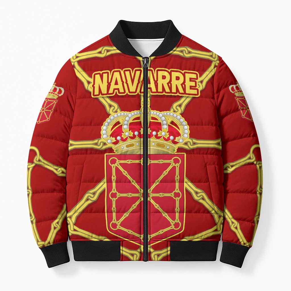 Navarre Flag Bomber Puffer Jacket Autonomous Community of Spain - Wonder Print Shop