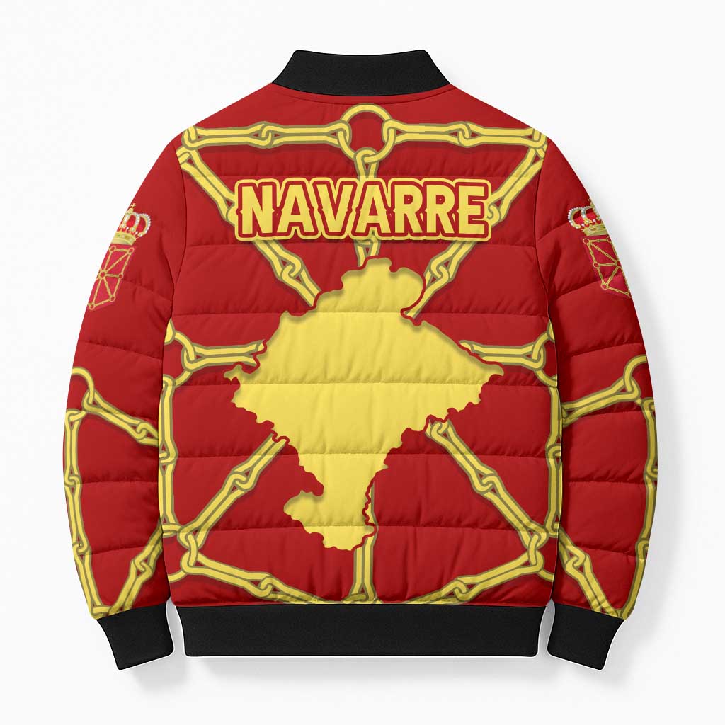 Navarre Flag Bomber Puffer Jacket Autonomous Community of Spain - Wonder Print Shop