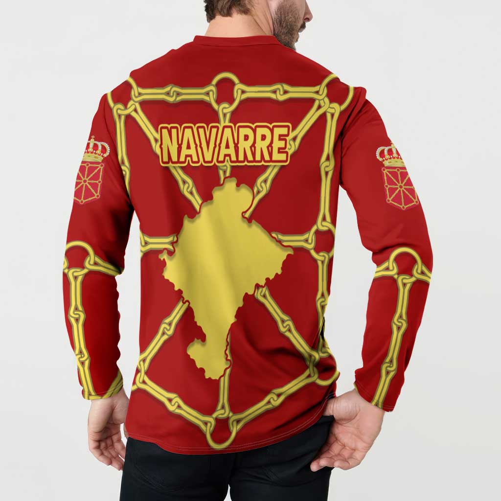 Navarre Flag Button Sweatshirt Autonomous Community of Spain - Wonder Print Shop