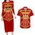 Navarre Flag Couples Matching Long Sleeve Bodycon Dress and Hawaiian Shirt Autonomous Community of Spain - Wonder Print Shop