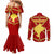 Navarre Flag Couples Matching Mermaid Dress and Long Sleeve Button Shirt Autonomous Community of Spain - Wonder Print Shop