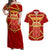 Navarre Flag Couples Matching Off Shoulder Maxi Dress and Hawaiian Shirt Autonomous Community of Spain - Wonder Print Shop