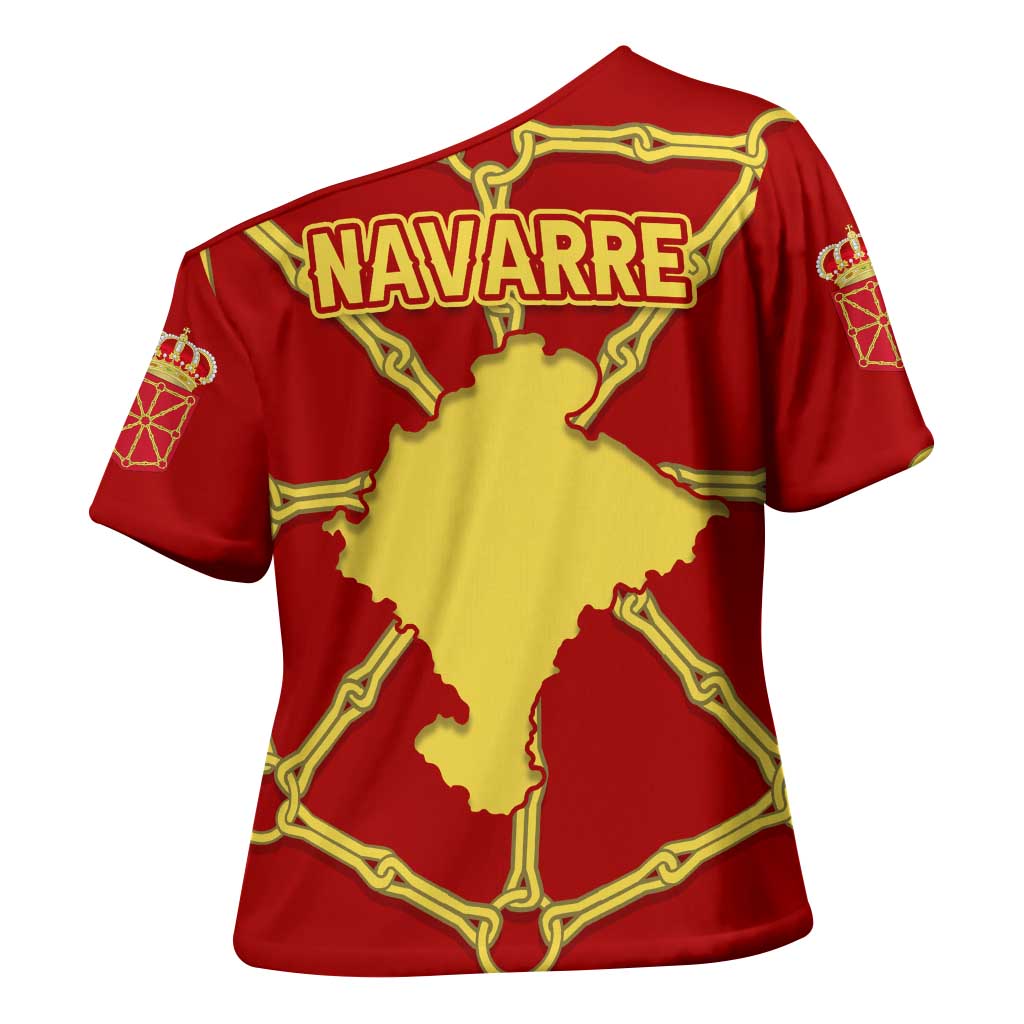 Navarre Flag Cross Shoulder Shirt Autonomous Community of Spain - Wonder Print Shop