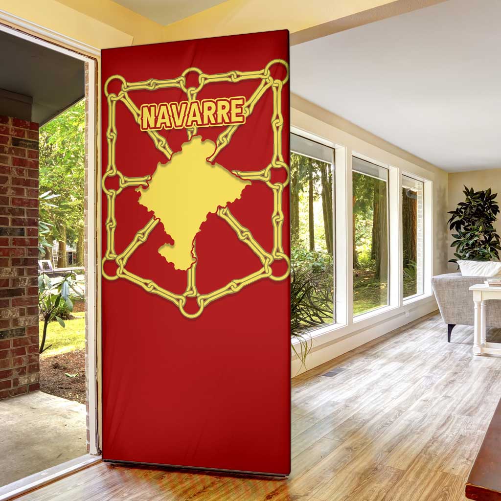 Navarre Flag Door Cover Autonomous Community of Spain - Wonder Print Shop