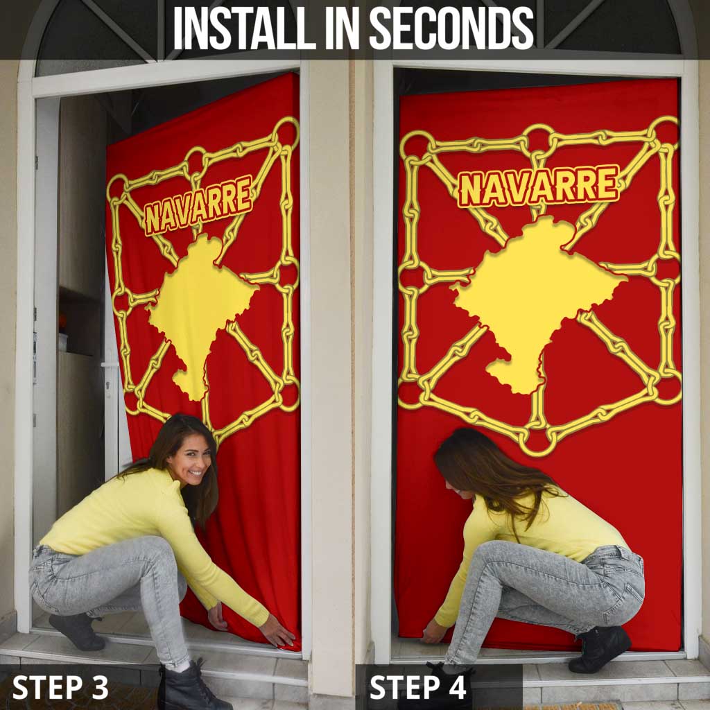 Navarre Flag Door Cover Autonomous Community of Spain - Wonder Print Shop
