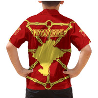 Navarre Flag Family Matching Mermaid Dress and Hawaiian Shirt Autonomous Community of Spain - Wonder Print Shop