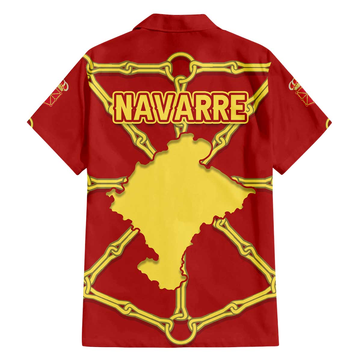 Navarre Flag Family Matching Off The Shoulder Long Sleeve Dress and Hawaiian Shirt Autonomous Community of Spain - Wonder Print Shop