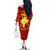 Navarre Flag Family Matching Off The Shoulder Long Sleeve Dress and Hawaiian Shirt Autonomous Community of Spain - Wonder Print Shop