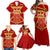 Navarre Flag Family Matching Off Shoulder Maxi Dress and Hawaiian Shirt Autonomous Community of Spain - Wonder Print Shop