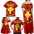 Navarre Flag Family Matching Off Shoulder Maxi Dress and Hawaiian Shirt Autonomous Community of Spain - Wonder Print Shop