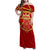 Navarre Flag Family Matching Off Shoulder Maxi Dress and Hawaiian Shirt Autonomous Community of Spain - Wonder Print Shop