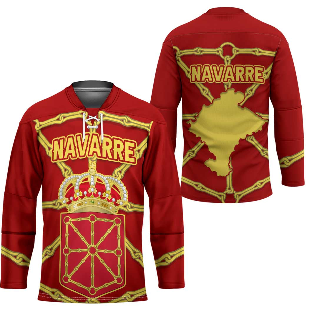 Navarre Flag Hockey Jersey Autonomous Community of Spain - Wonder Print Shop