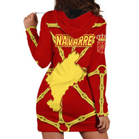 Navarre Flag Hoodie Dress Autonomous Community of Spain - Wonder Print Shop