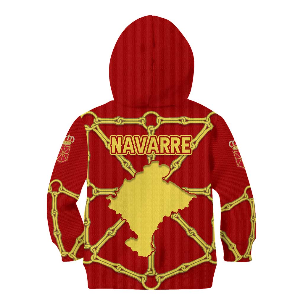 Navarre Flag Kid Hoodie Autonomous Community of Spain - Wonder Print Shop