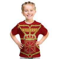 Navarre Flag Kid T Shirt Autonomous Community of Spain - Wonder Print Shop