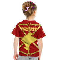 Navarre Flag Kid T Shirt Autonomous Community of Spain - Wonder Print Shop