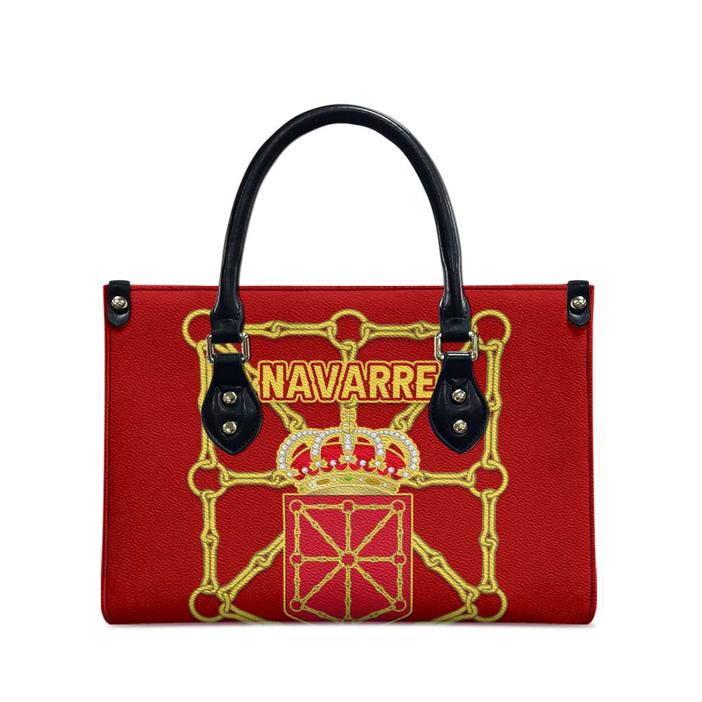 Navarre Flag Leather Bag Autonomous Community of Spain - Wonder Print Shop