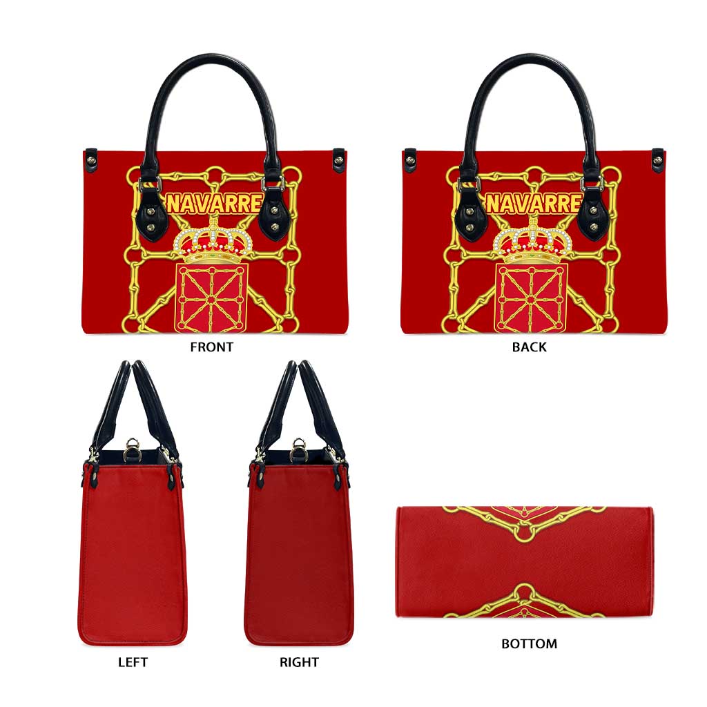 Navarre Flag Leather Bag Autonomous Community of Spain - Wonder Print Shop