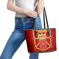 Navarre Flag Leather Tote Bag Autonomous Community of Spain - Wonder Print Shop