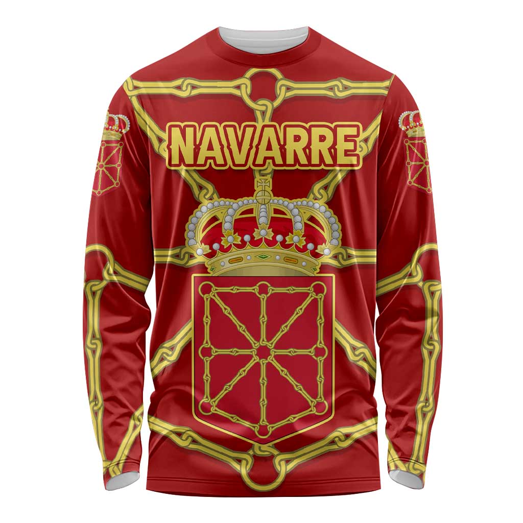 Navarre Flag Long Sleeve Shirt Autonomous Community of Spain - Wonder Print Shop