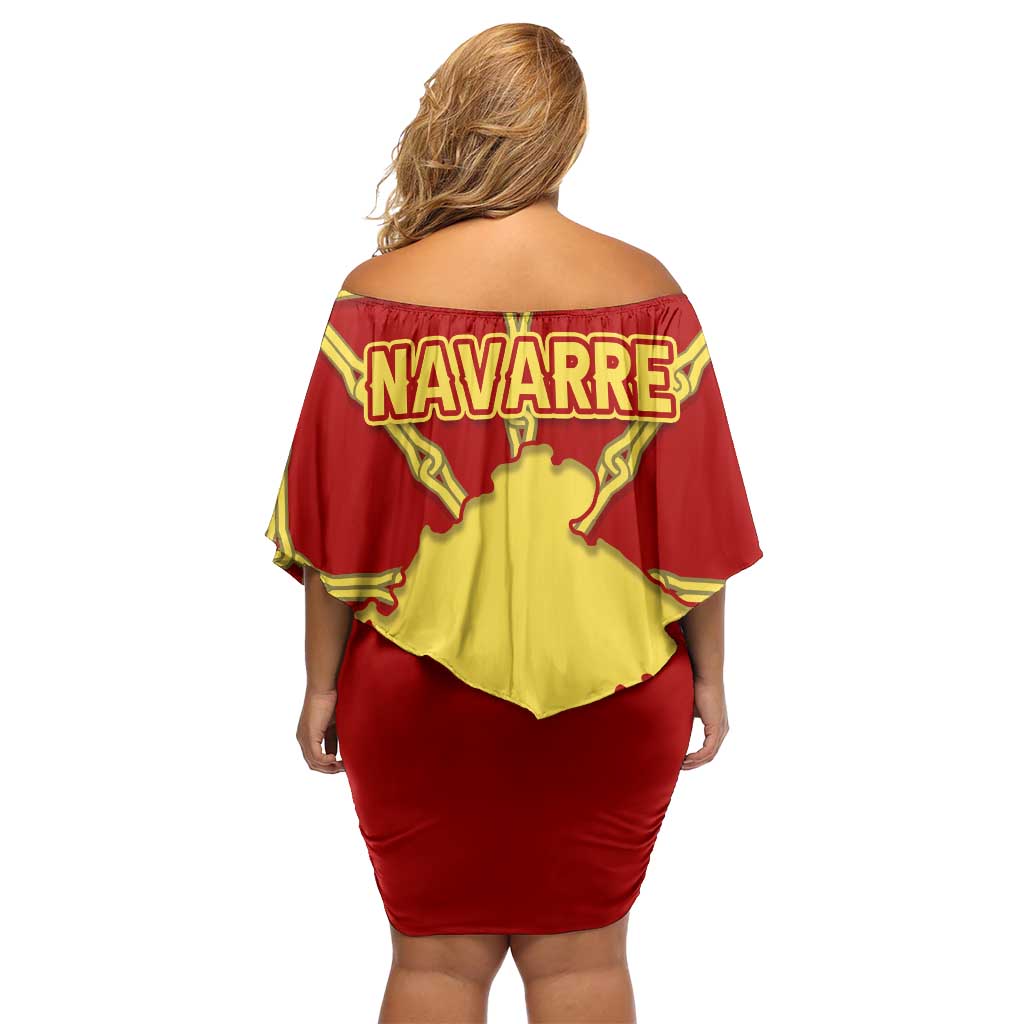 Navarre Flag Off Shoulder Short Dress Autonomous Community of Spain - Wonder Print Shop