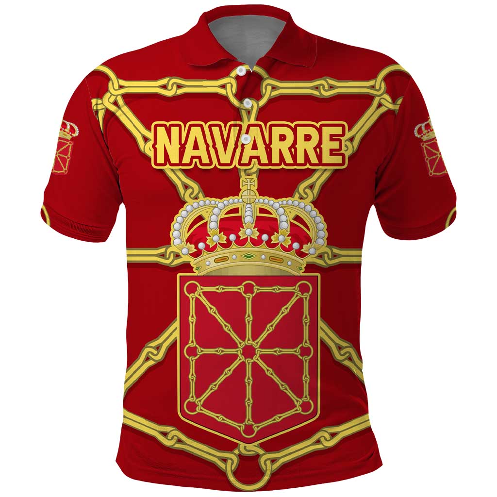 Navarre Flag Polo Shirt Autonomous Community of Spain - Wonder Print Shop