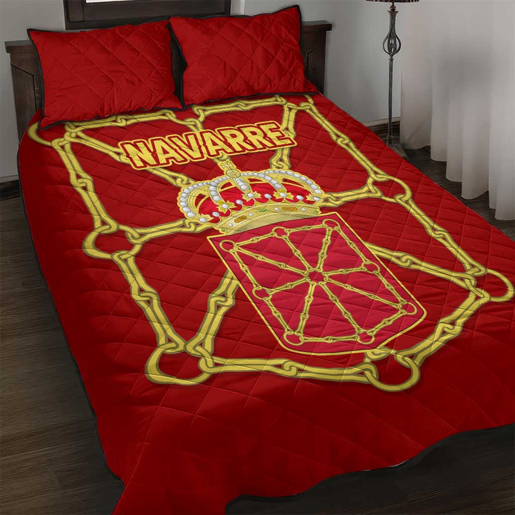 Navarre Flag Quilt Bed Set Autonomous Community of Spain - Wonder Print Shop