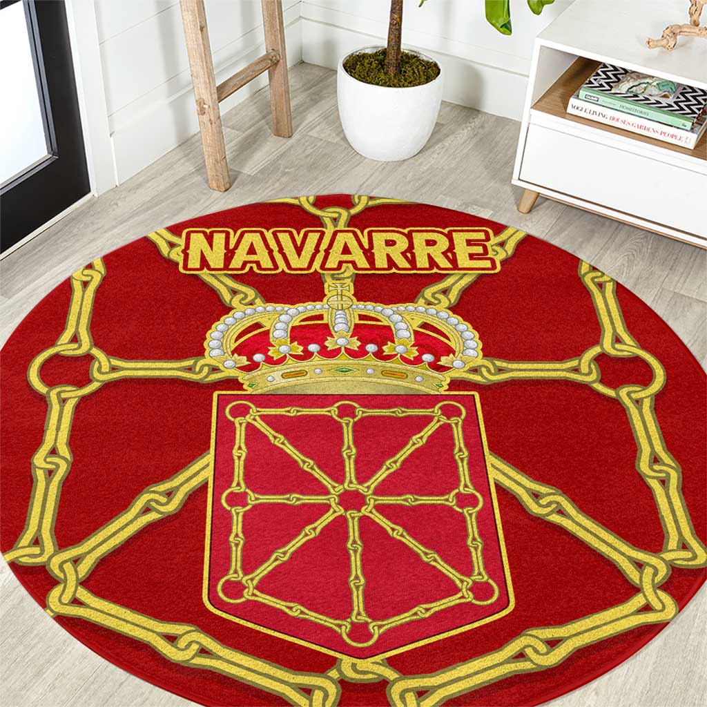 Navarre Flag Round Carpet Autonomous Community of Spain - Wonder Print Shop