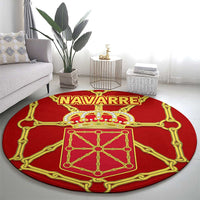Navarre Flag Round Carpet Autonomous Community of Spain - Wonder Print Shop