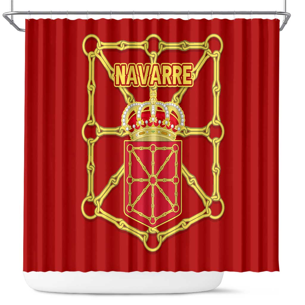 Navarre Flag Shower Curtain Autonomous Community of Spain - Wonder Print Shop