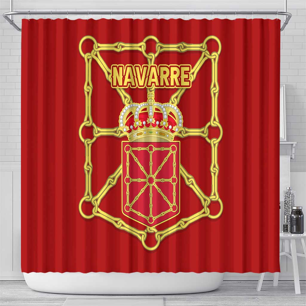 Navarre Flag Shower Curtain Autonomous Community of Spain - Wonder Print Shop