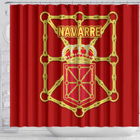 Navarre Flag Shower Curtain Autonomous Community of Spain - Wonder Print Shop
