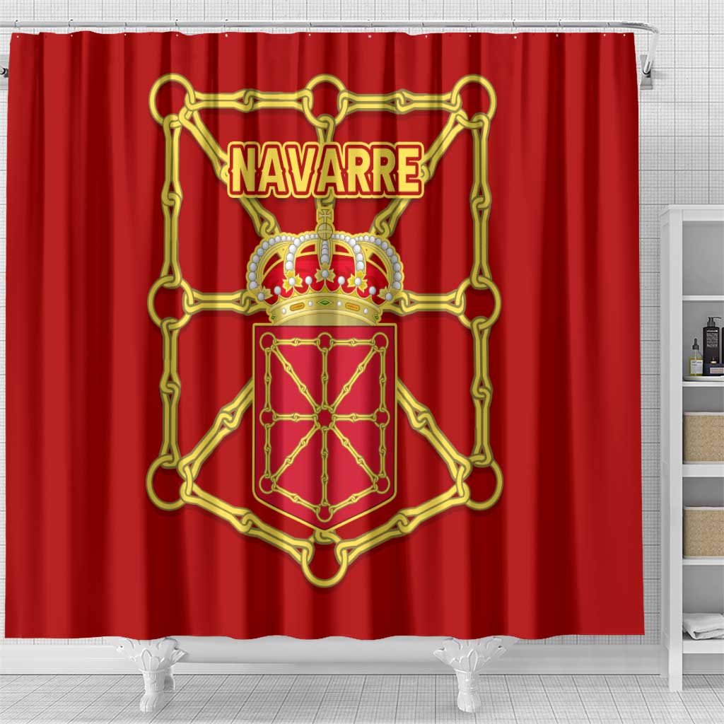 Navarre Flag Shower Curtain Autonomous Community of Spain - Wonder Print Shop