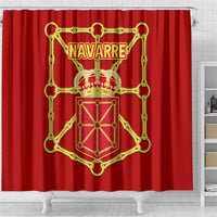 Navarre Flag Shower Curtain Autonomous Community of Spain - Wonder Print Shop