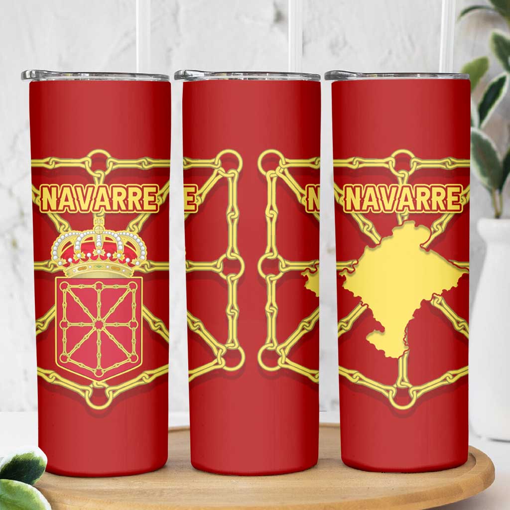 Navarre Flag Skinny Tumbler Autonomous Community of Spain - Wonder Print Shop