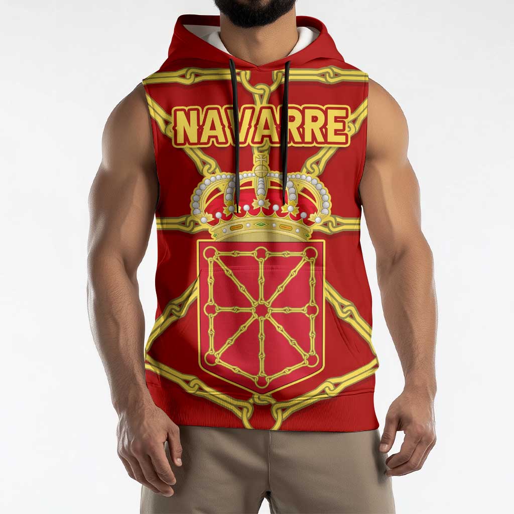 Navarre Flag Sleeveless Hoodie Autonomous Community of Spain - Wonder Print Shop