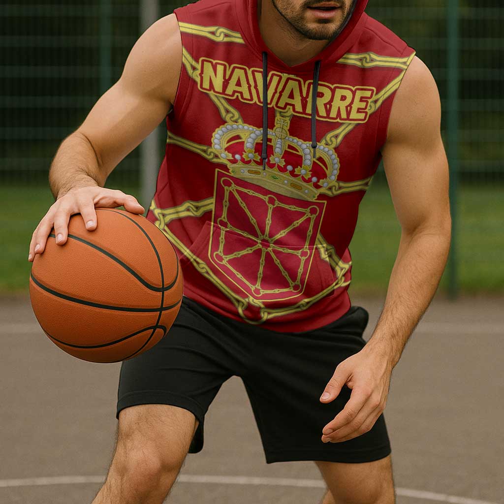 Navarre Flag Sleeveless Hoodie Autonomous Community of Spain - Wonder Print Shop