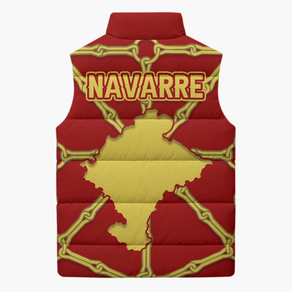 Navarre Flag Sleeveless Puffer Jacket Autonomous Community of Spain - Wonder Print Shop