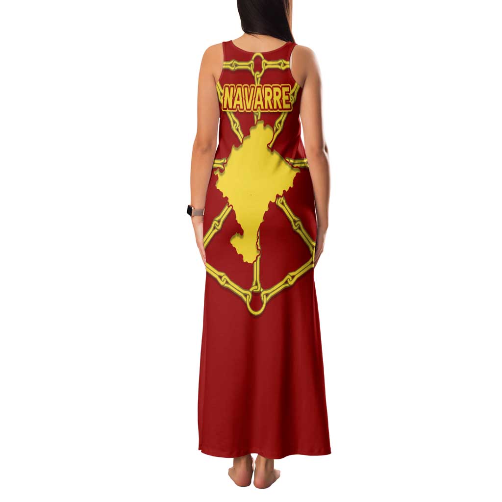 Navarre Flag Tank Maxi Dress Autonomous Community of Spain - Wonder Print Shop