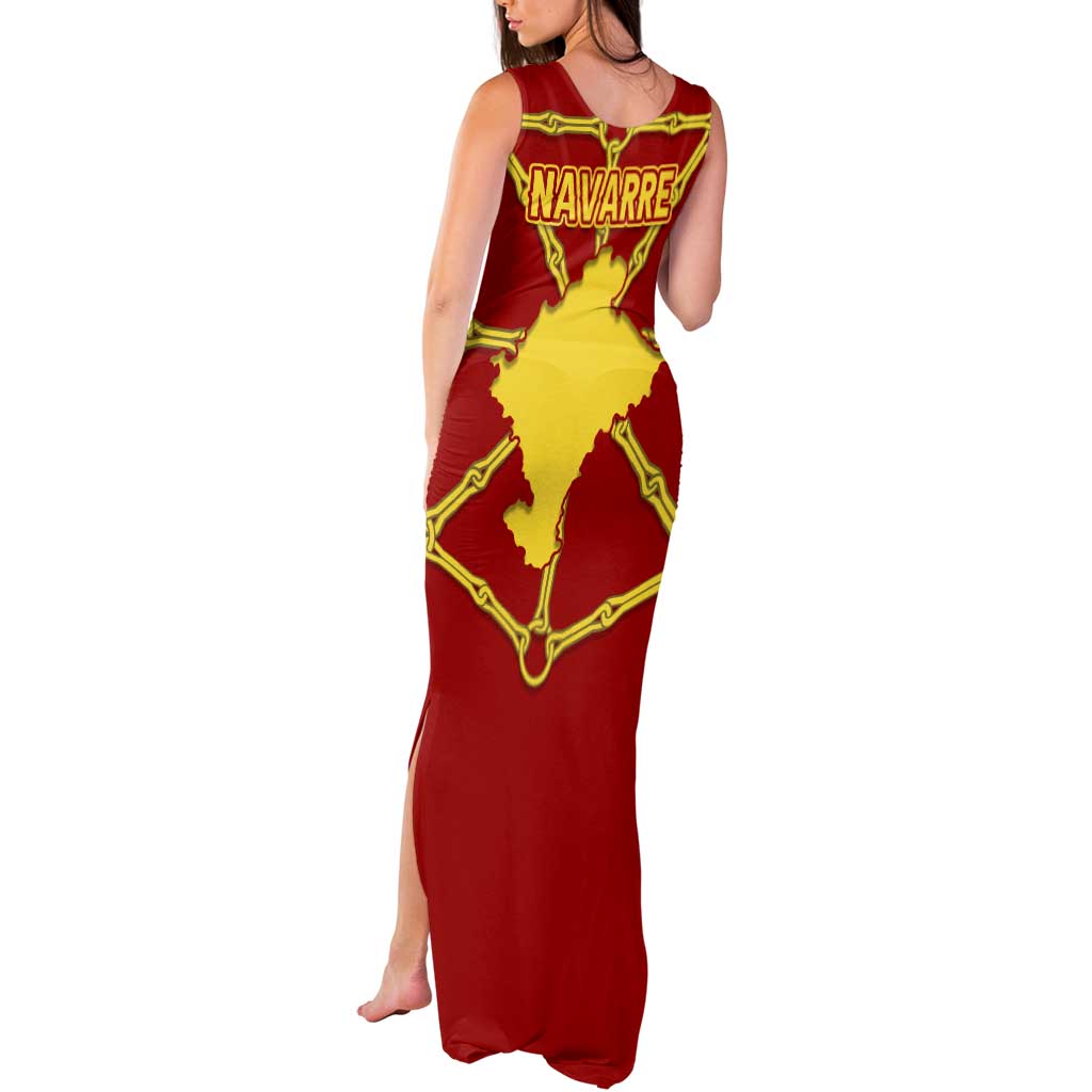 Navarre Flag Tank Maxi Dress Autonomous Community of Spain - Wonder Print Shop