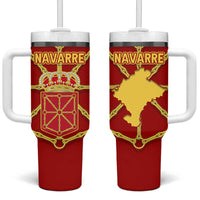 Navarre Flag Tumbler With Handle Autonomous Community of Spain - Wonder Print Shop