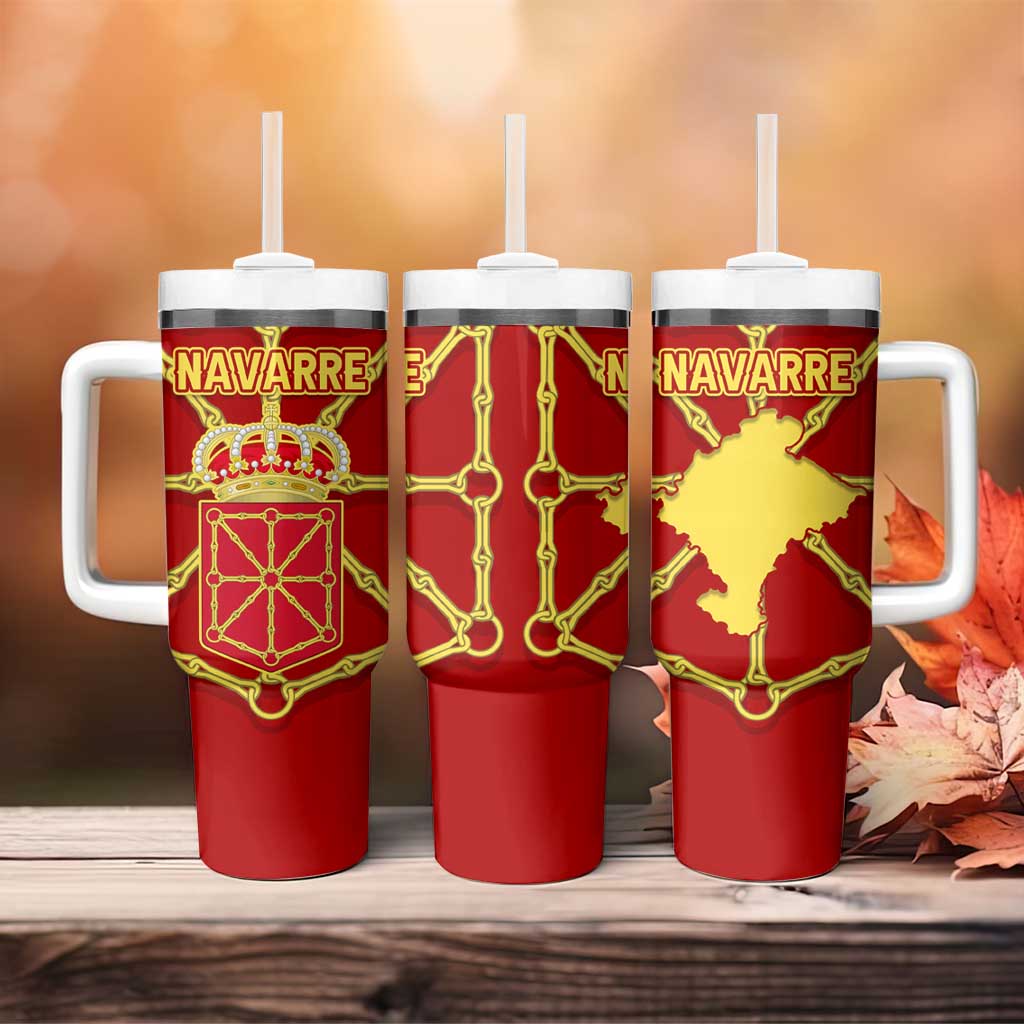 Navarre Flag Tumbler With Handle Autonomous Community of Spain - Wonder Print Shop