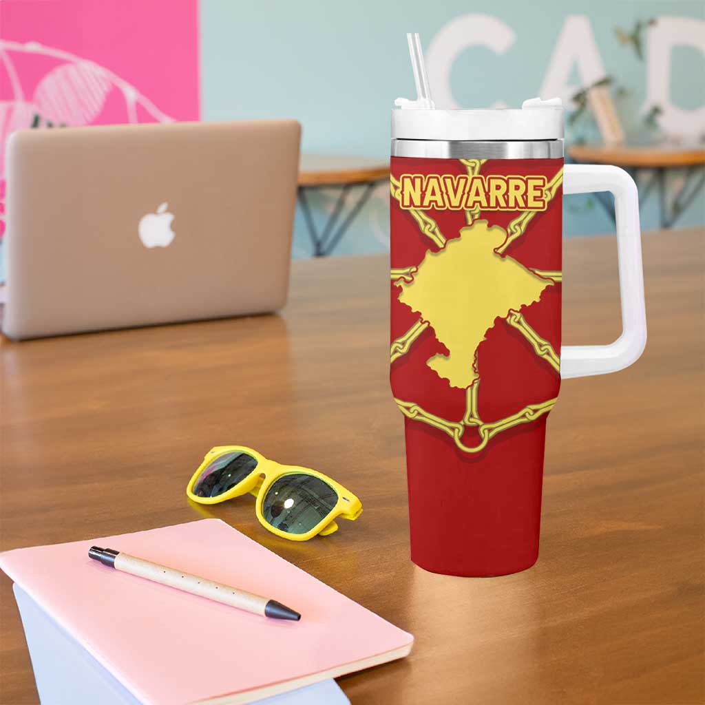 Navarre Flag Tumbler With Handle Autonomous Community of Spain - Wonder Print Shop
